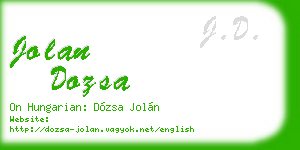 jolan dozsa business card